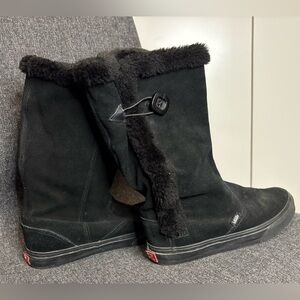Vans Off The Wall Leather Suede Dasan Ugg Style Winter Boots Black Women’s 7.5